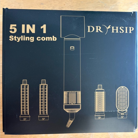 5-in-1 Hot Air Styler Hair Dryer Brush - Black and Rose Gold - Picture 2 of 2